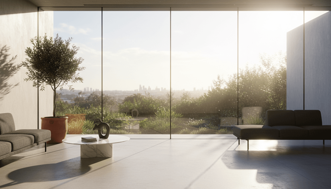 Streak-free clean window in a well-lit room
